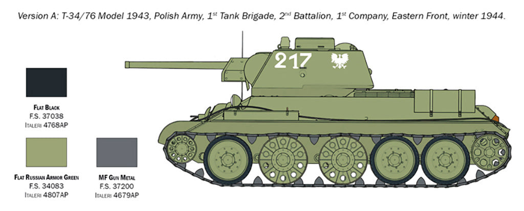 Italeri 1/72 Military - T-34/76 Mod 43 - 7078
