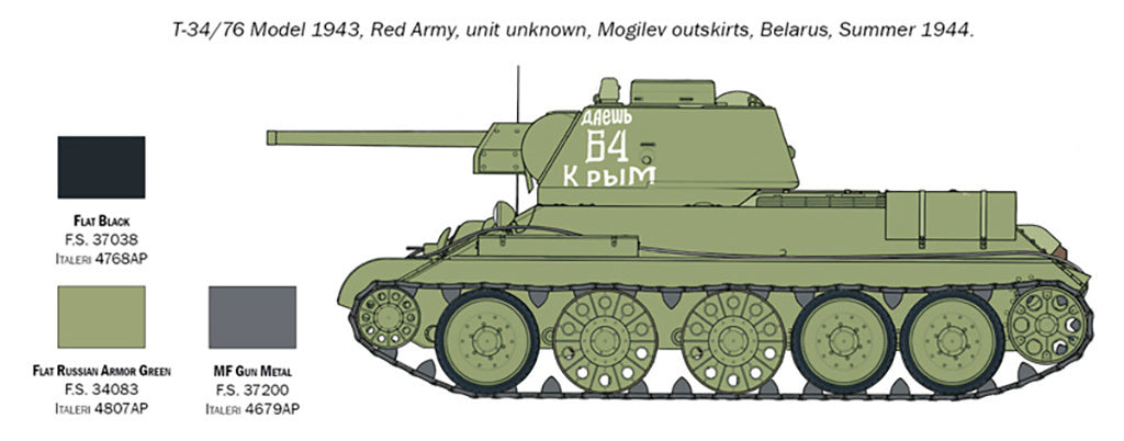 Italeri 1/72 Military - T-34/76 Mod 43 - 7078