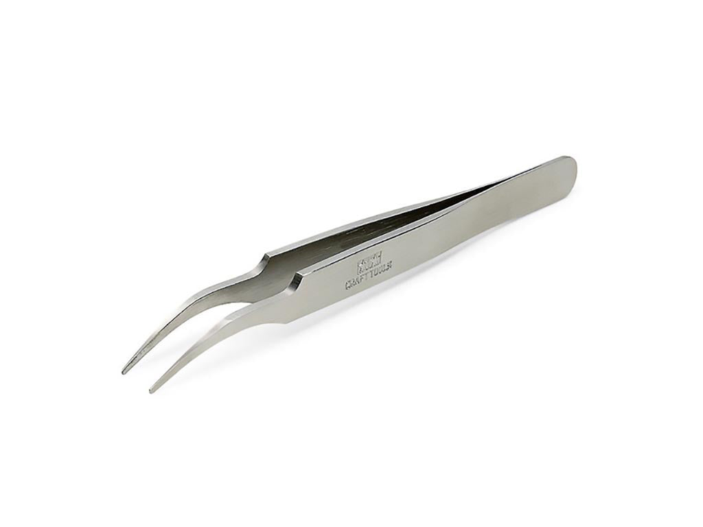 Tamiya Tools & Accessories - Hg Angled Tweezers Round Tip - 74108