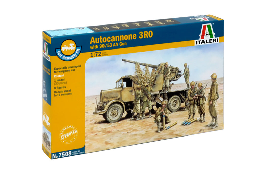 Italeri 1/72 Military - Autocannone Ro3 With 90/53 AA - 7508