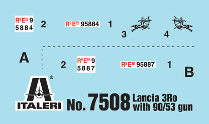 Italeri 1/72 Military - Autocannone Ro3 With 90/53 AA - 7508