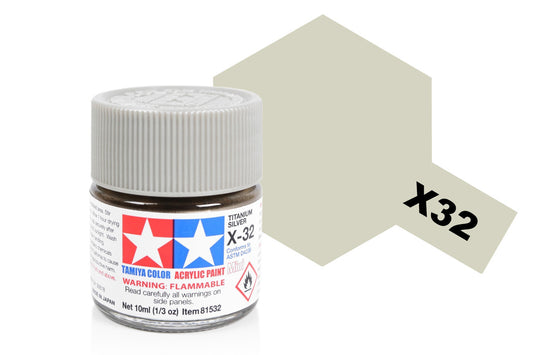 Tamiya - Acrylic Mini X-32 Titan Silver 10ml