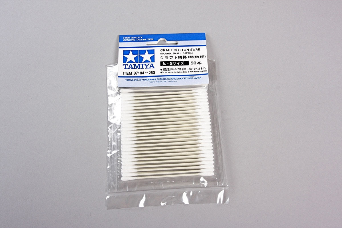 Tamiya Tools & Accessories - Cotton Swab (Round Small x 50) - 87104