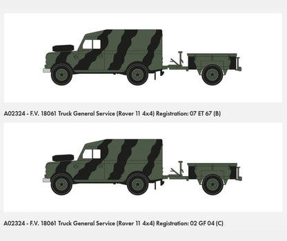 1/76 Airfix - LWB Land Rover (Hard Top) & Trailer