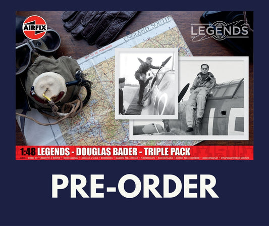 1/48 Airfix -  Legends: Douglas Bader - Spitfire / Hurricane / Bulldog Triple Pack (PRE-ORDER)