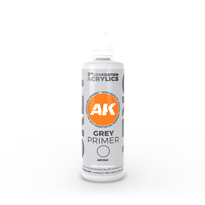AK Interactive - 3rd Generation Acrylic Surface Primer 100ml - Grey