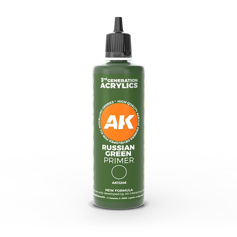 AK Interactive - 3rd Generation Acrylic Surface Primer 100ml - Russian Green