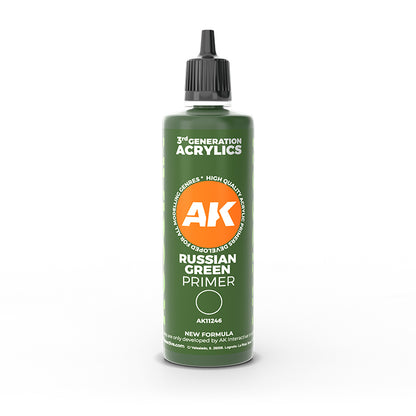 AK Interactive - 3rd Generation Acrylic Surface Primer 100ml - Russian Green