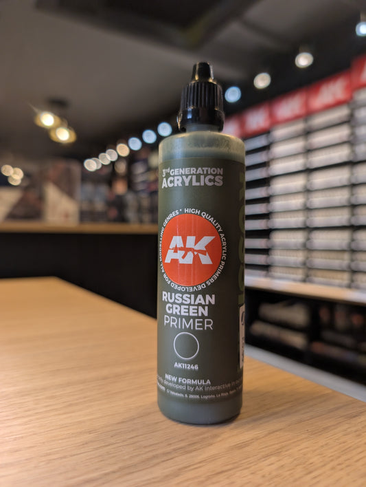 AK Interactive - 3rd Generation Acrylic Surface Primer 100ml - Russian Green
