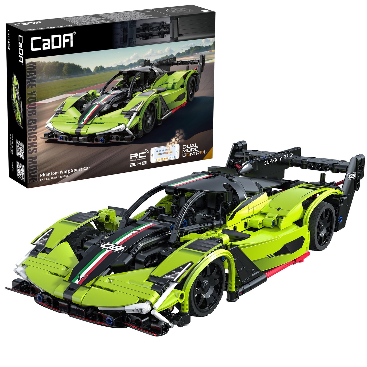 CaDA 1/10 Cars - Phantom Wing Sports Car - 395 pcs C51303W