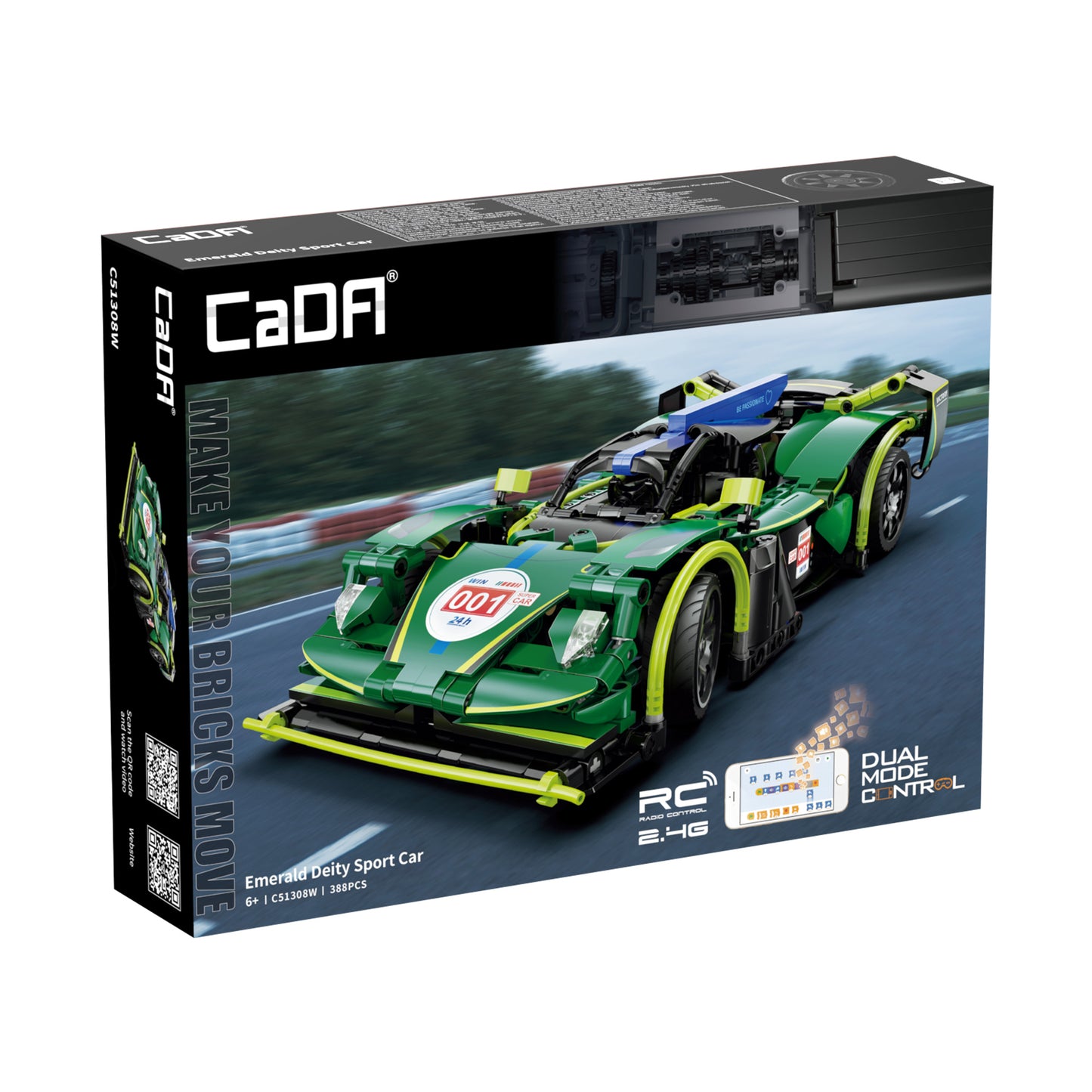 CaDA 1/10 Cars - Emerald Deity Sports Car - 388 pcs C51308W