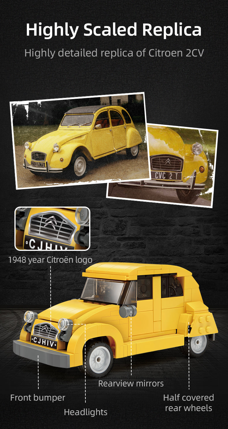 CaDA 1:24 Mini Cars - 1:24 Citroën 2CV Retro Cars - 298 pcs - C55021W