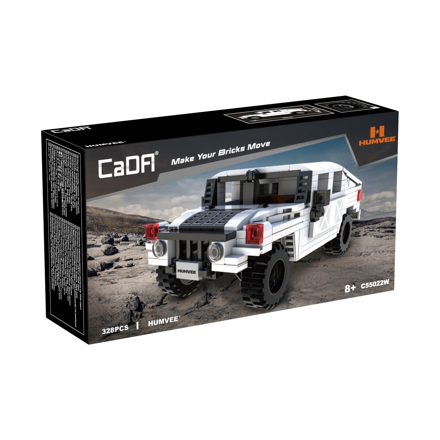 CaDA 1/24 Mini Cars - 1:24 Humvee Off-Road Truck - 328 pcs C55022W