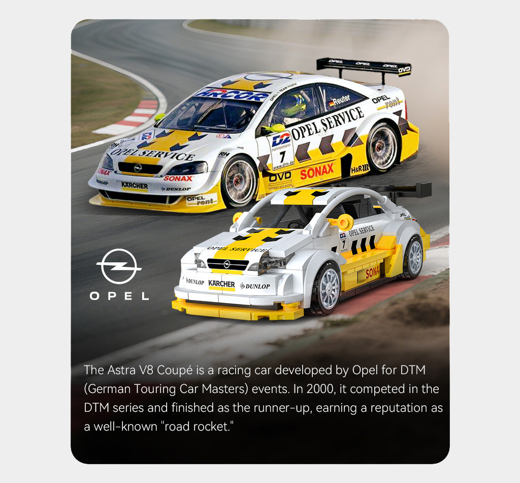 CaDA 1/24 Mini Cars - 1:24 Opel Astra V8 Coupé - 305 pcs C55036W