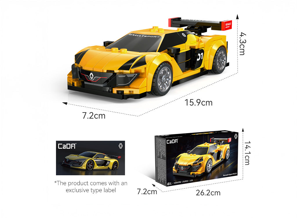 CaDA 1/24 Mini Cars - 1:24 Renault Sport RS.01 - 271 pcs C55037W