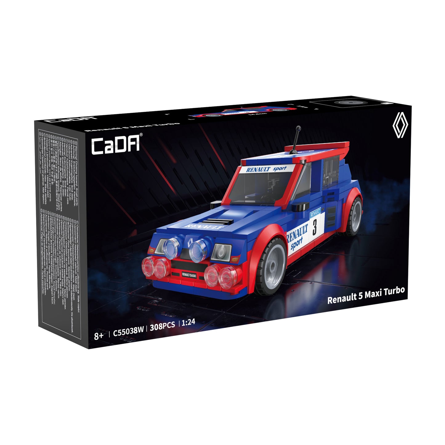 CaDA 1:24 Mini Cars - 1:24 Renault 5 Maxi Turbo - 308 pcs - C55038W