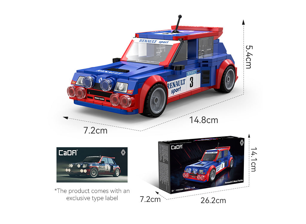 CaDA 1:24 Mini Cars - 1:24 Renault 5 Maxi Turbo - 308 pcs - C55038W