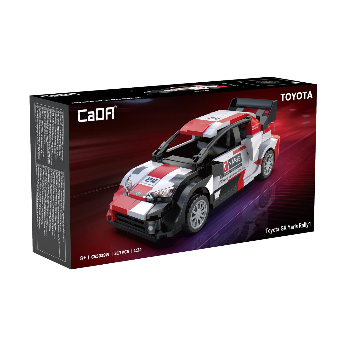 CaDA 1/24 Mini Cars - 1:24 Toyota GR Yaris Rally 1 Car - 317 pcs C55039W