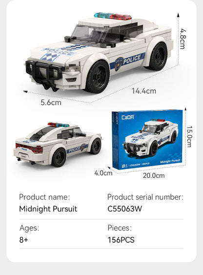 CaDA 1:32 Cars - Midnight Pursuit Police Cars - 156 pcs - C55063W