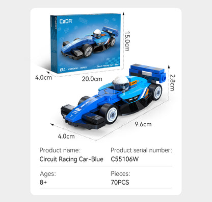 CaDA 1:48 Mini Cars - Mini Blue Circuit Racing Cars - 70 pcs - C55106W