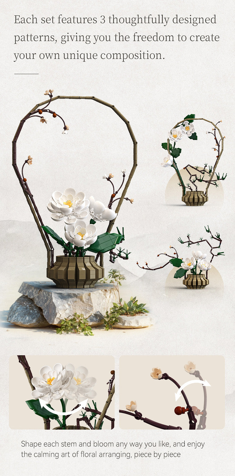 CaDA Creative - Oriental Floral Art: Winter - 990 pcs - C59026W