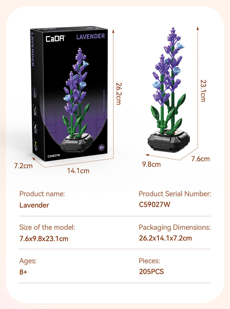 CaDA Creative - Lavender Building Block Planter - 205 pcs C59027W
