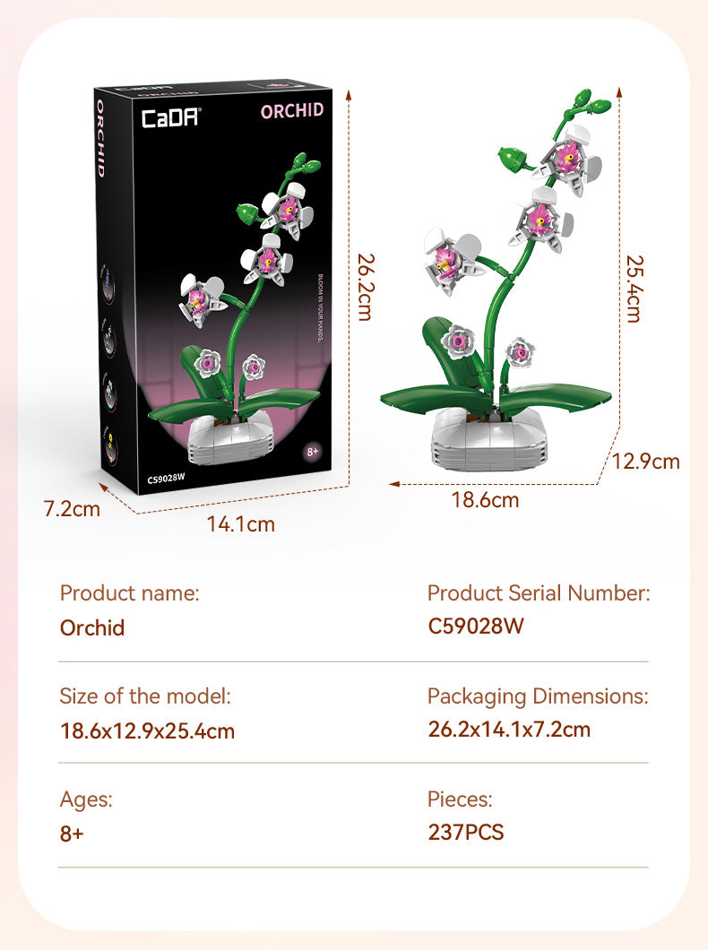 CaDA Creative - Orchid Building Block Planter - 237 pcs C59028W