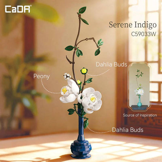 CaDA Oriental Floral Art Serene Indigo C59033W