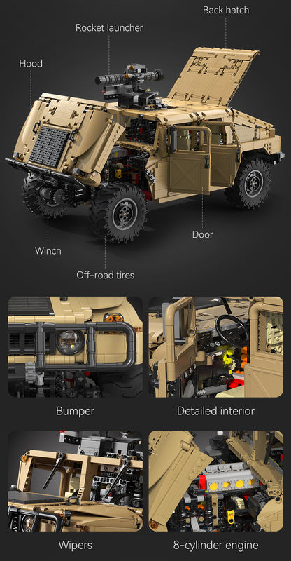 CaDA Military Series - 1:8 HUMVCaDA - 3935 pcs - C61036W