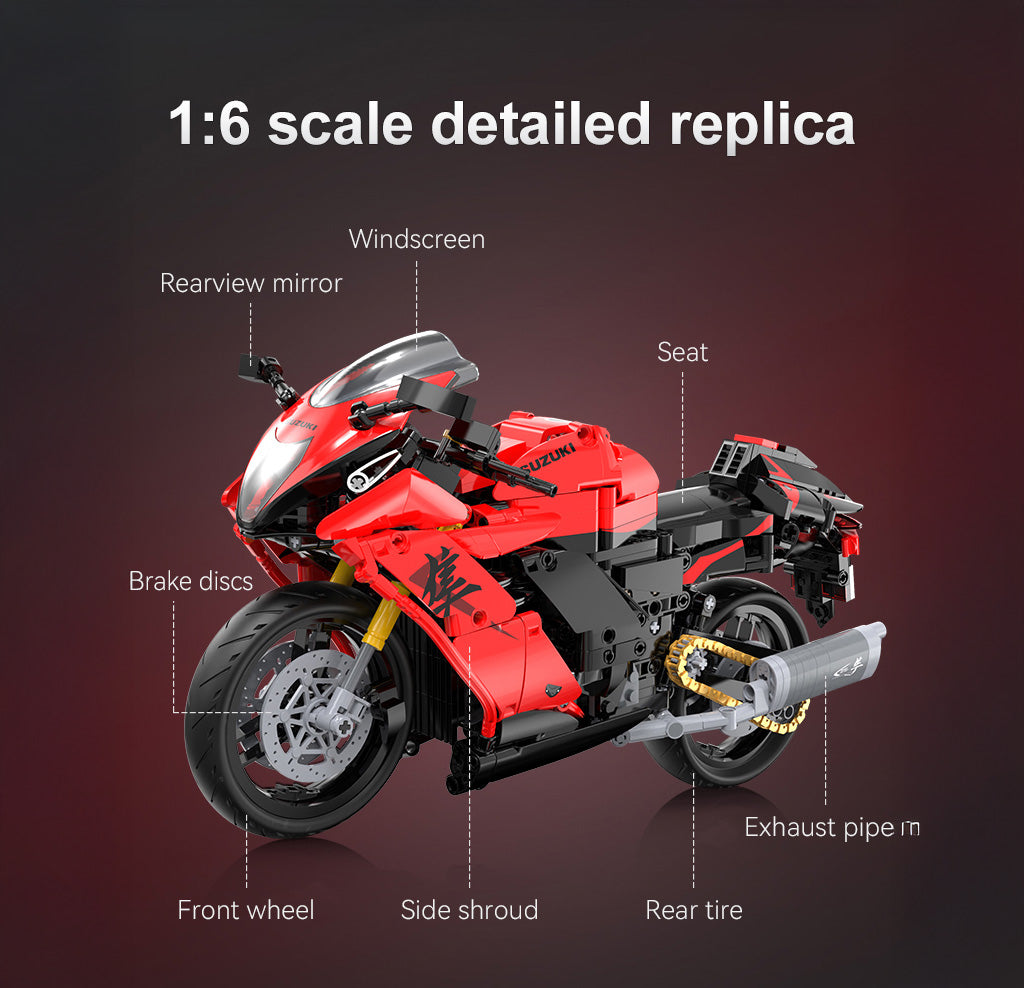 CaDA Bikes - 1:6 Suzuki Hayabusa Motorbike - 1043 pcs - C64051W