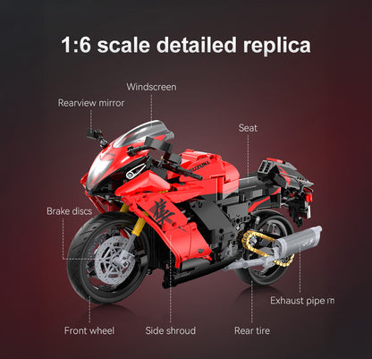 CaDA Bikes - 1:6 Suzuki Hayabusa Motorbike - 1043 pcs - C64051W