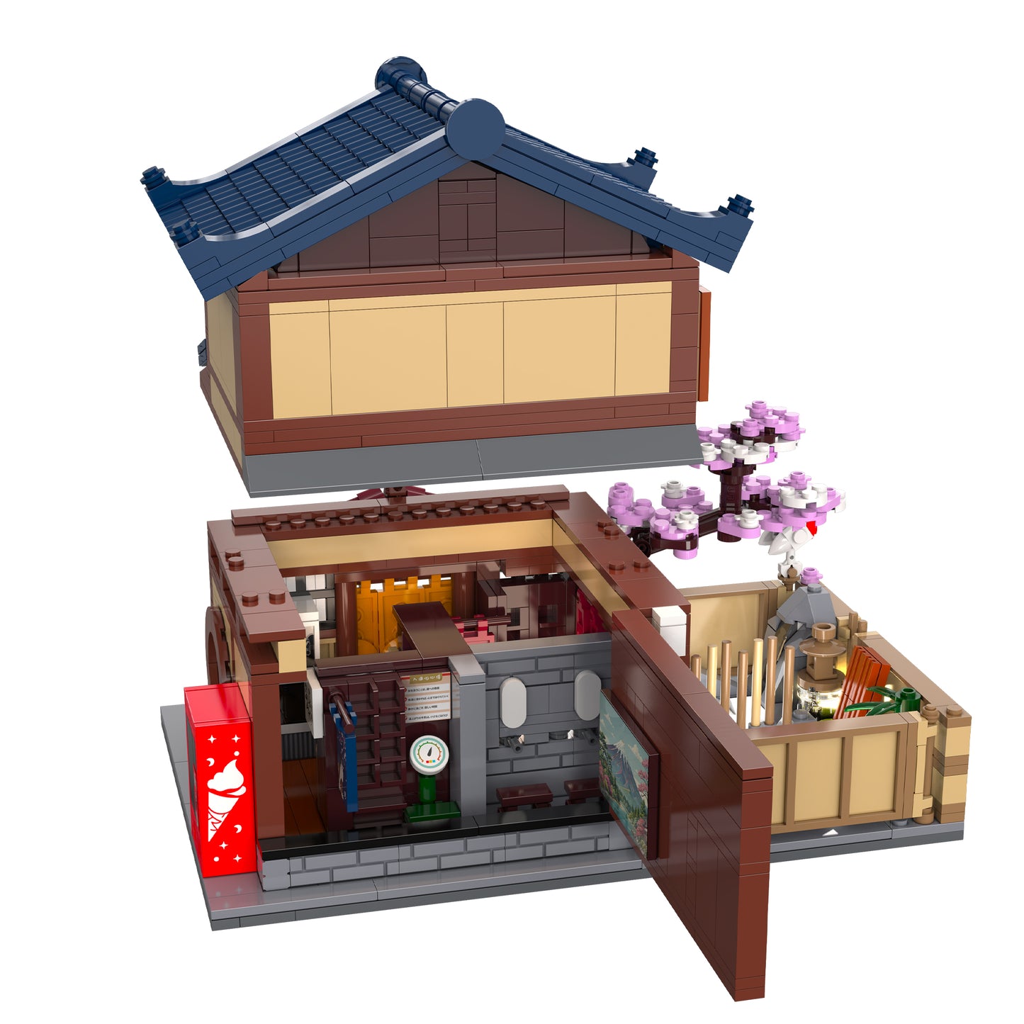 CaDA Building Series - Japanese Sento Bathhouse - 1249 pcs - C66012W