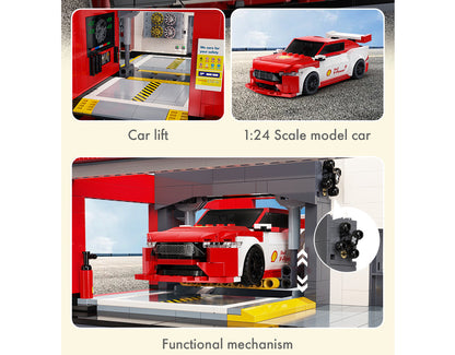 CaDA Brick Models - Shell Service Station with Car - C66025W