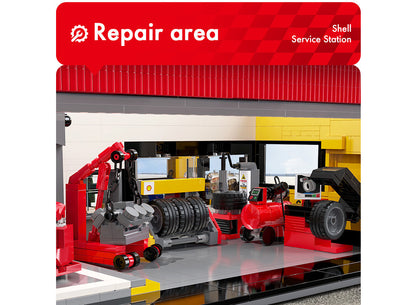 CaDA Brick Models - Shell Service Station with Car - C66025W