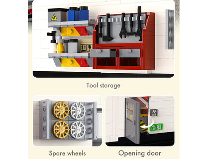 CaDA Brick Models - Shell Service Station with Car - C66025W