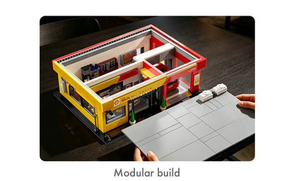 CaDA Brick Models - Shell Service Station with Car - C66025W