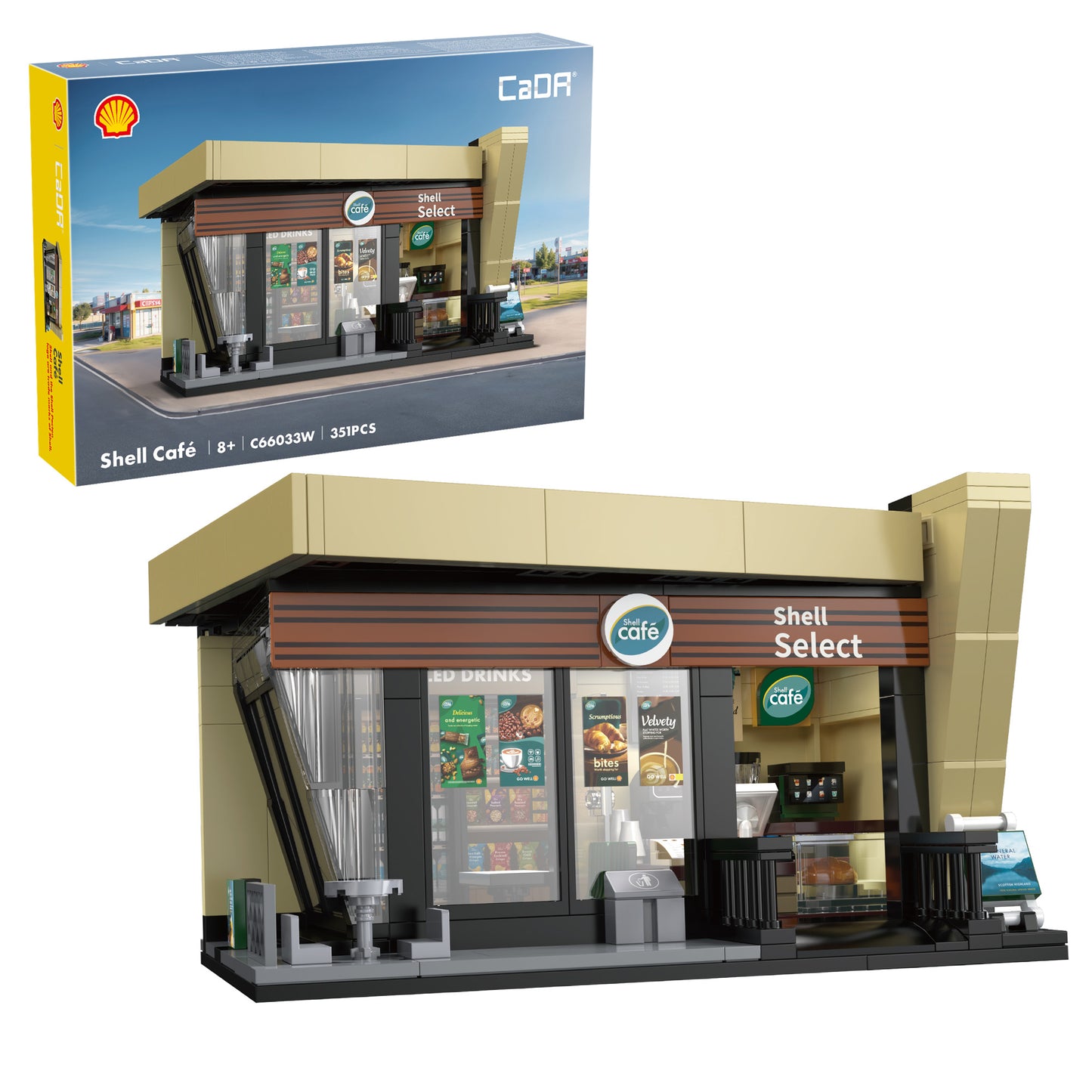 CaDA Building Series - Shell Select Coffee Shop Café - 351 pcs - C66033W