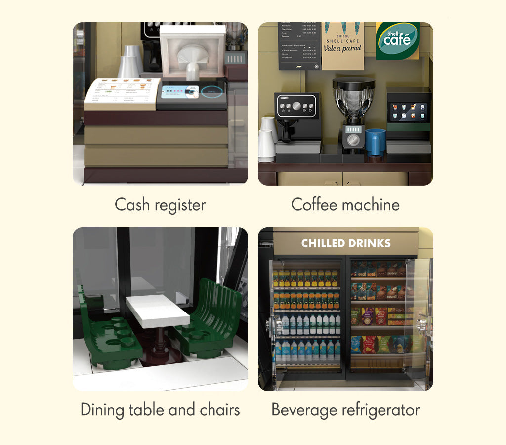CaDA Building Series - Shell Select Coffee Shop Café - 351 pcs - C66033W