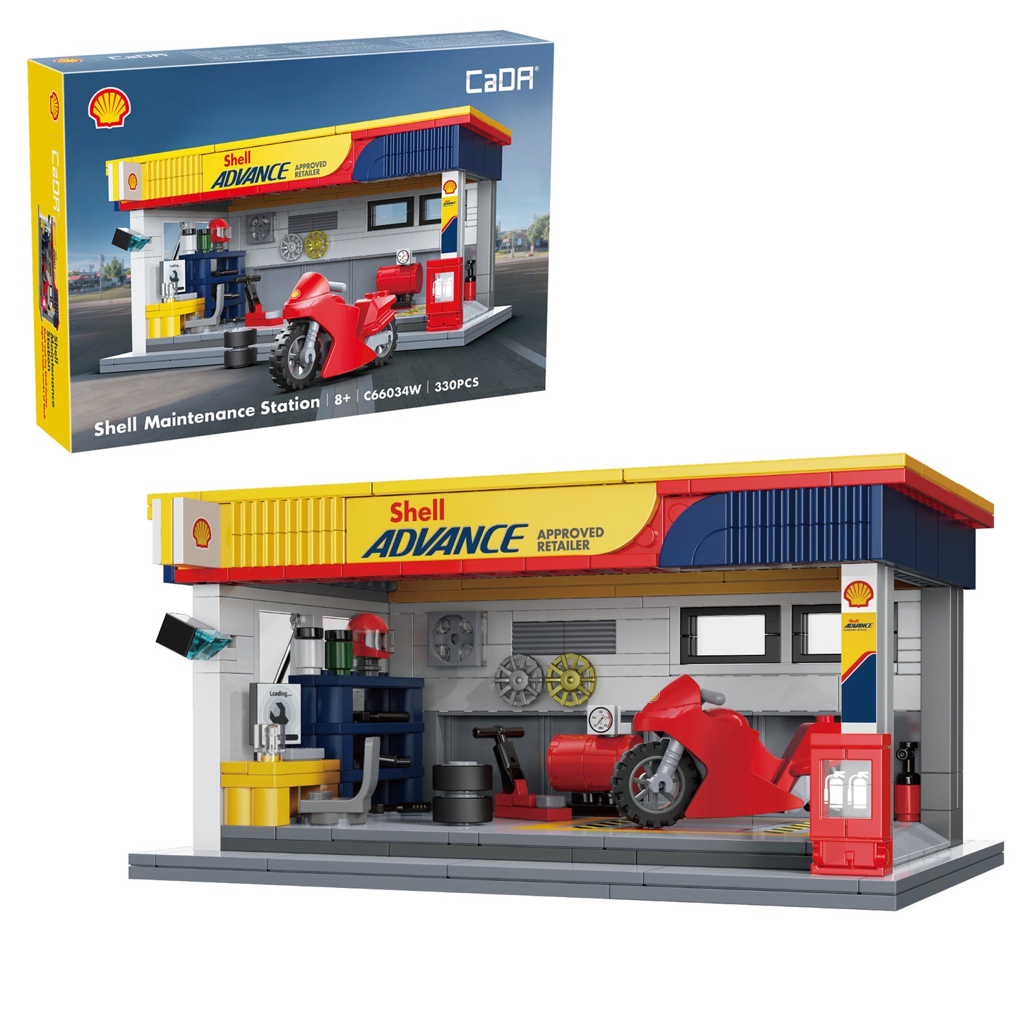 CaDA Building Series - Shell Maintenance Service Station - 330 pcs - C66034W