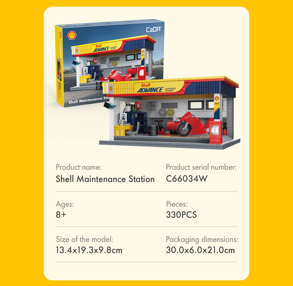 CaDA Building Series - Shell Maintenance Service Station - 330 pcs - C66034W