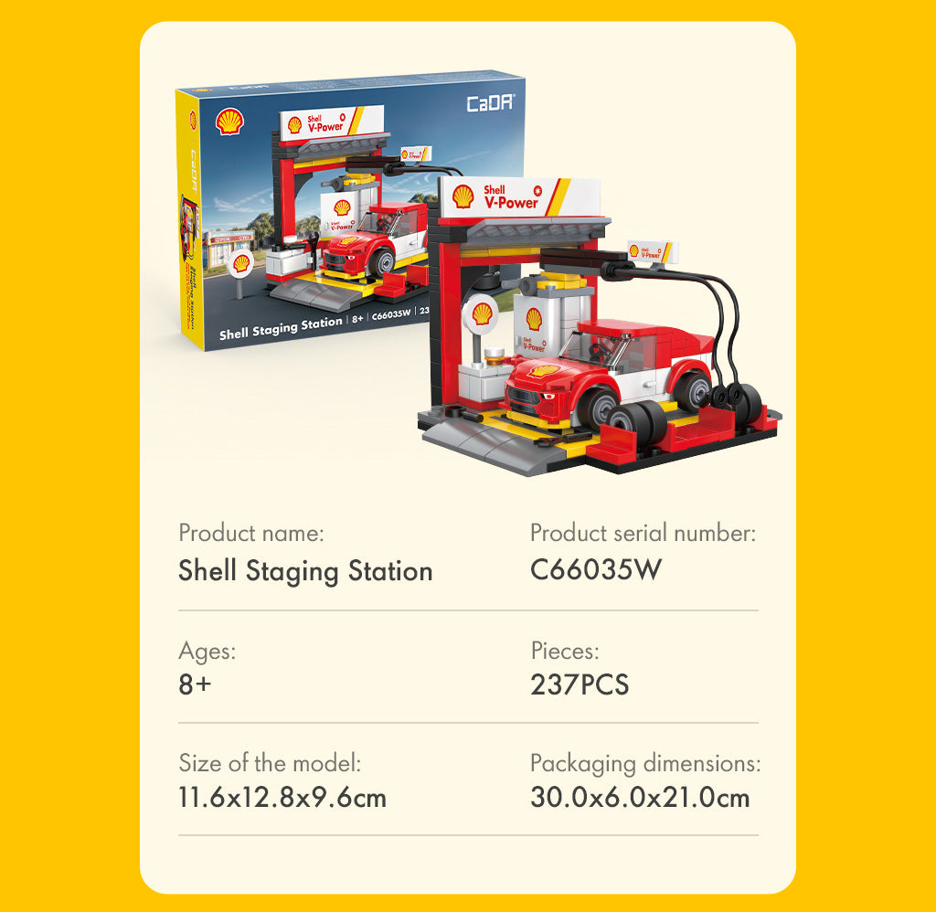 CaDA Building Series - Shell Pit Stop Staging Station - 237 pcs - C66035W