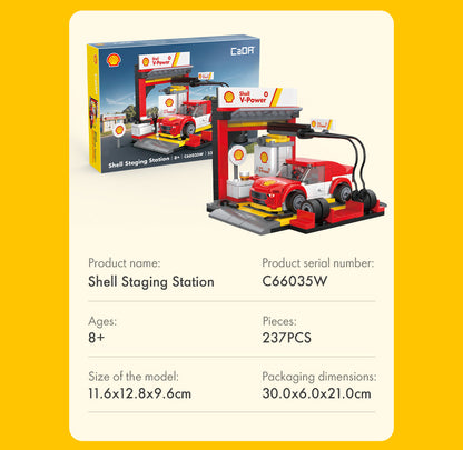 CaDA Building Series - Shell Pit Stop Staging Station - 237 pcs - C66035W