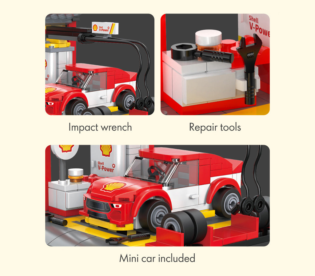 CaDA Building Series - Shell Pit Stop Staging Station - 237 pcs - C66035W