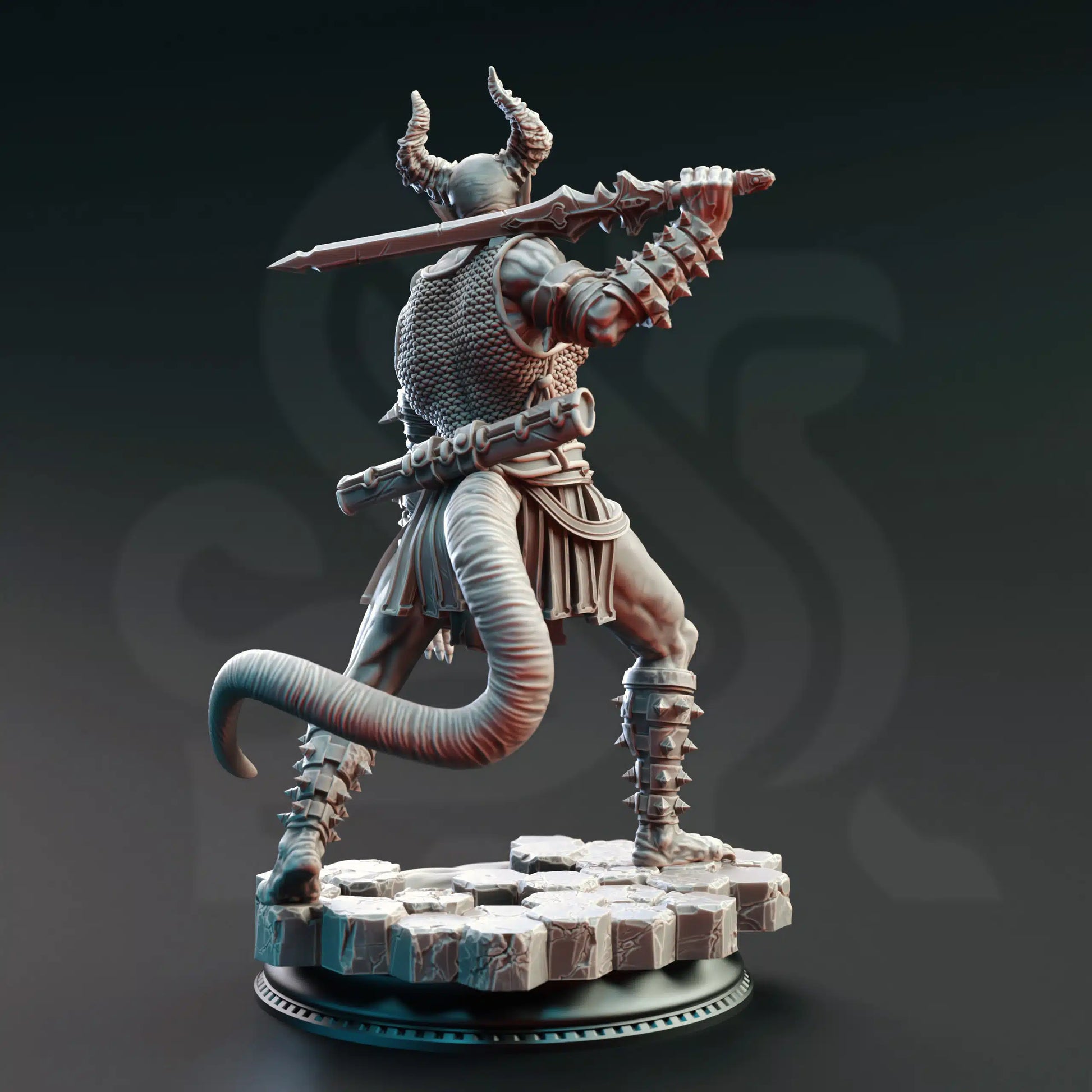 DM Stash Nosmeni Warrior 2 back 32mm miniature