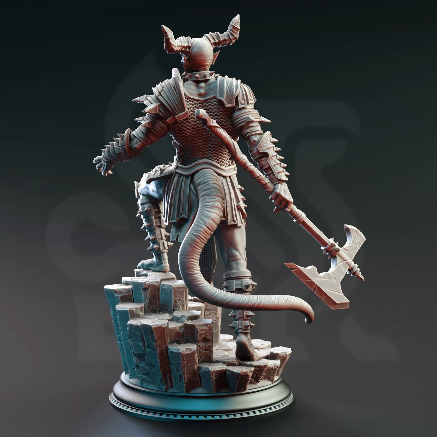 DM Stash Nosmeni Warrior 3 back 32mm miniature