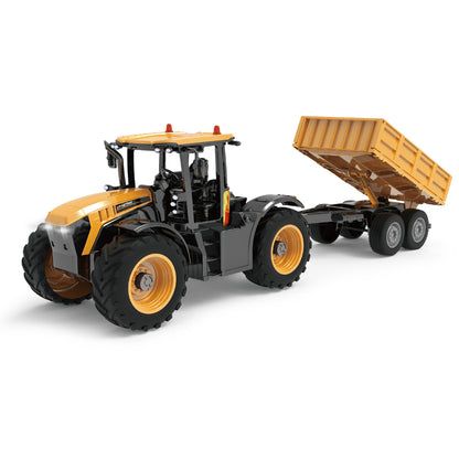 DOUBLE E 1:24 JCB RC Farm Tractor with Tipping Trailer E683-003