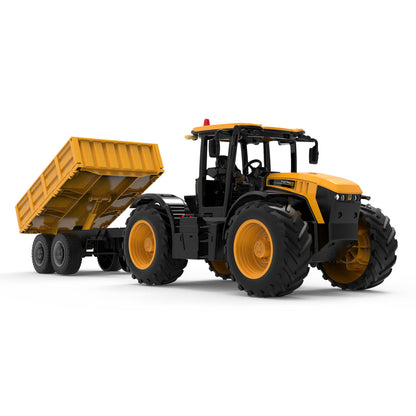 DOUBLE E 1:24 JCB RC Farm Tractor with Tipping Trailer E683-003