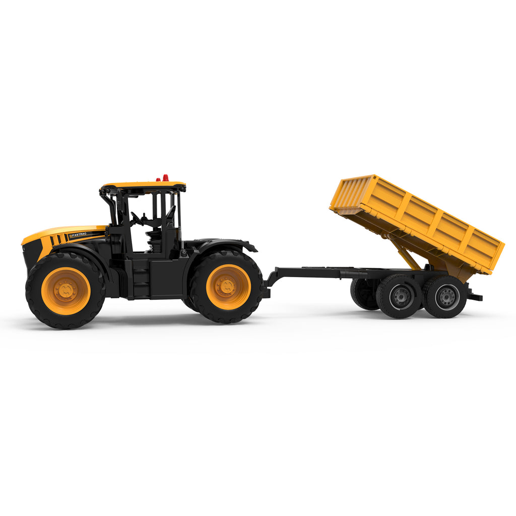 DOUBLE E 1:24 JCB RC Farm Tractor with Tipping Trailer E683-003