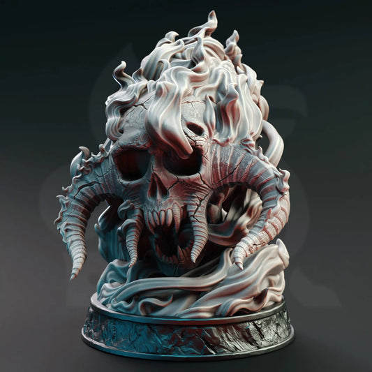 DM Stash Giant Infernal Skull front 32mm miniature