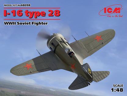ICM Aircraft 1:48 - I-16 Type 28, WWII Soviet Fighter Plane - ICM48098